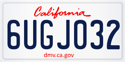 CA license plate 6UGJ032