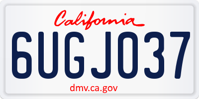 CA license plate 6UGJ037