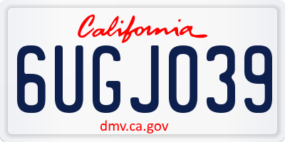 CA license plate 6UGJ039