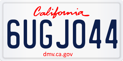 CA license plate 6UGJ044