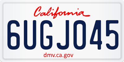 CA license plate 6UGJ045