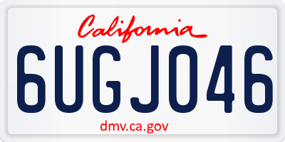 CA license plate 6UGJ046