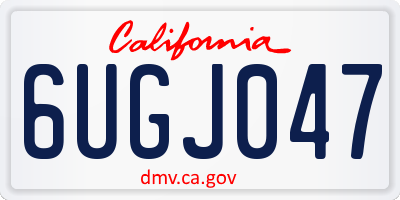 CA license plate 6UGJ047