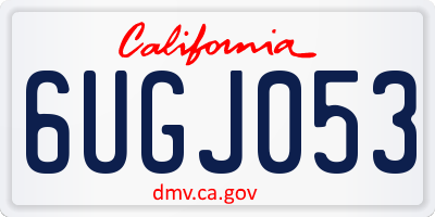 CA license plate 6UGJ053