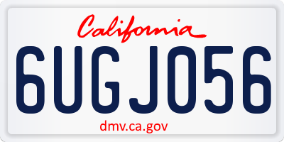 CA license plate 6UGJ056
