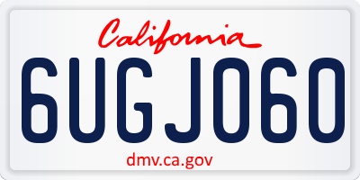 CA license plate 6UGJ060