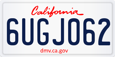 CA license plate 6UGJ062