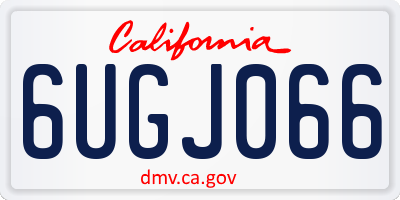 CA license plate 6UGJ066