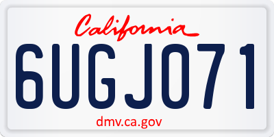 CA license plate 6UGJ071