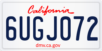 CA license plate 6UGJ072