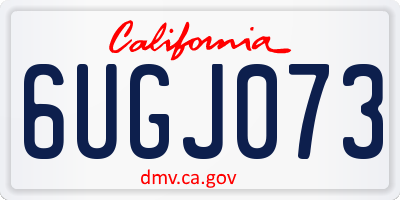 CA license plate 6UGJ073