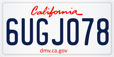 CA license plate 6UGJ078