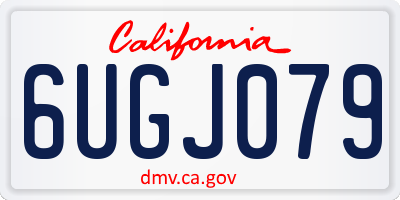 CA license plate 6UGJ079