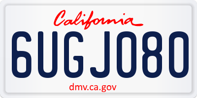 CA license plate 6UGJ080