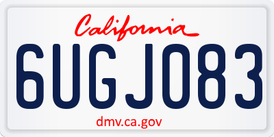 CA license plate 6UGJ083