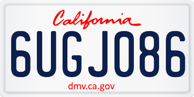 CA license plate 6UGJ086