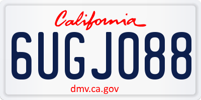 CA license plate 6UGJ088