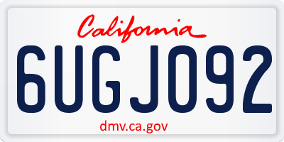 CA license plate 6UGJ092