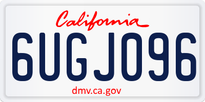 CA license plate 6UGJ096