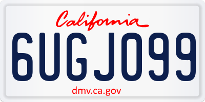 CA license plate 6UGJ099