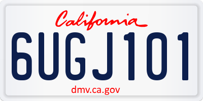 CA license plate 6UGJ101