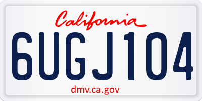 CA license plate 6UGJ104