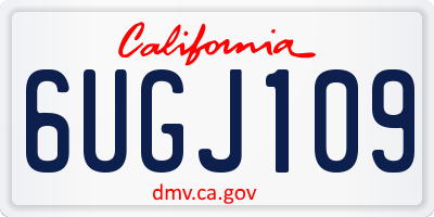 CA license plate 6UGJ109
