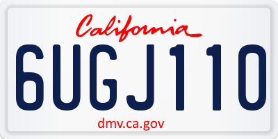 CA license plate 6UGJ110