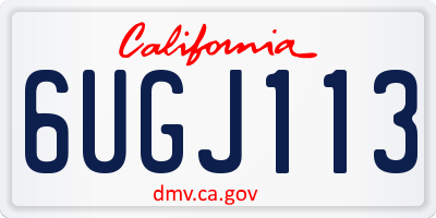 CA license plate 6UGJ113