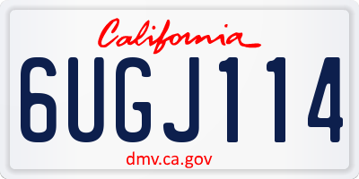 CA license plate 6UGJ114