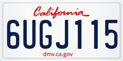 CA license plate 6UGJ115
