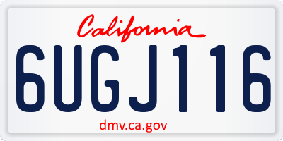 CA license plate 6UGJ116