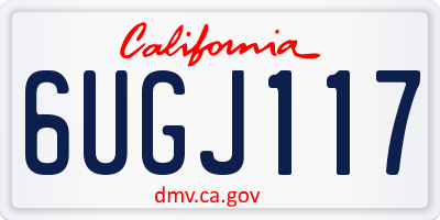 CA license plate 6UGJ117