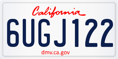 CA license plate 6UGJ122