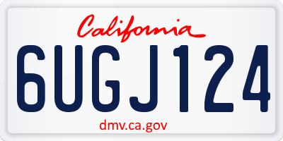 CA license plate 6UGJ124