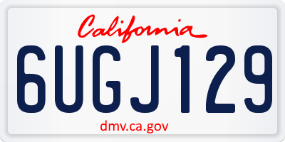 CA license plate 6UGJ129