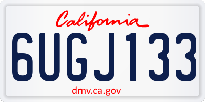 CA license plate 6UGJ133
