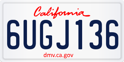 CA license plate 6UGJ136