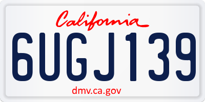 CA license plate 6UGJ139