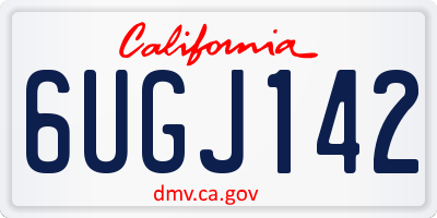 CA license plate 6UGJ142