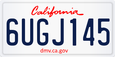 CA license plate 6UGJ145
