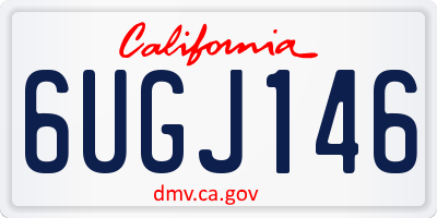 CA license plate 6UGJ146