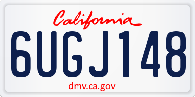CA license plate 6UGJ148