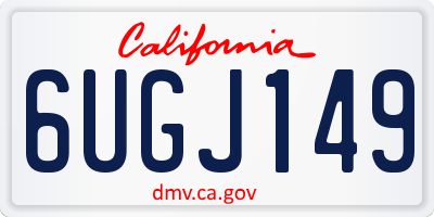 CA license plate 6UGJ149