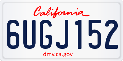 CA license plate 6UGJ152