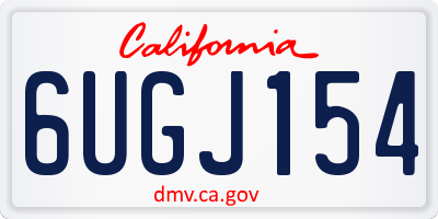 CA license plate 6UGJ154