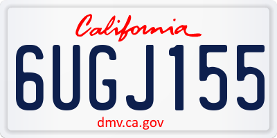 CA license plate 6UGJ155