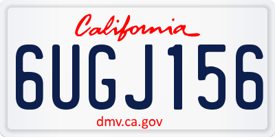 CA license plate 6UGJ156