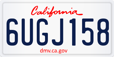 CA license plate 6UGJ158