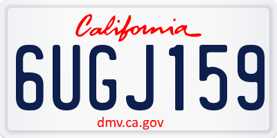 CA license plate 6UGJ159